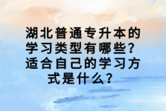湖北普通專升本的學習類型有哪些？適合自己的學習方式是什么？