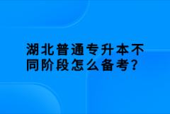 湖北普通專升本不同階段怎么備考？