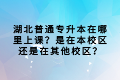 湖北普通專升本在哪里上課？是在本校區(qū)還是在其他校區(qū)？