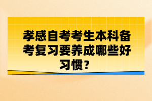 孝感自考考生本科備考復習要養(yǎng)成哪些好習慣？