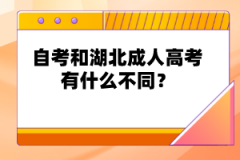 自考和湖北成人高考有什么不同？