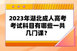 2023年湖北成人高考考試科目有哪些一共幾門課？