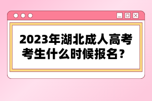 2023年湖北成人高考考生什么時候報名？