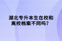 湖北專升本生在校和離校檔案不同嗎？