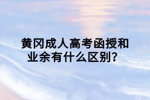 黃岡成人高考函授和業(yè)余有什么區(qū)別？