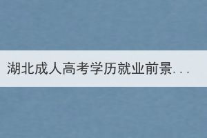 湖北成人高考學(xué)歷就業(yè)前景怎么樣？