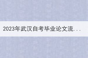 2023年武漢自考畢業(yè)論文流程怎么樣的？