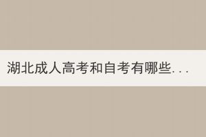 湖北成人高考和自考有哪些區(qū)別？誰的含金量更高？