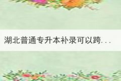 湖北普通專升本補(bǔ)錄可以跨類別嗎？